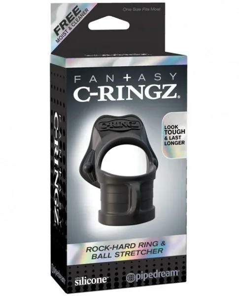 Fantasy C-Ringz Rock Hard Ring & Ball Stretcher – Black