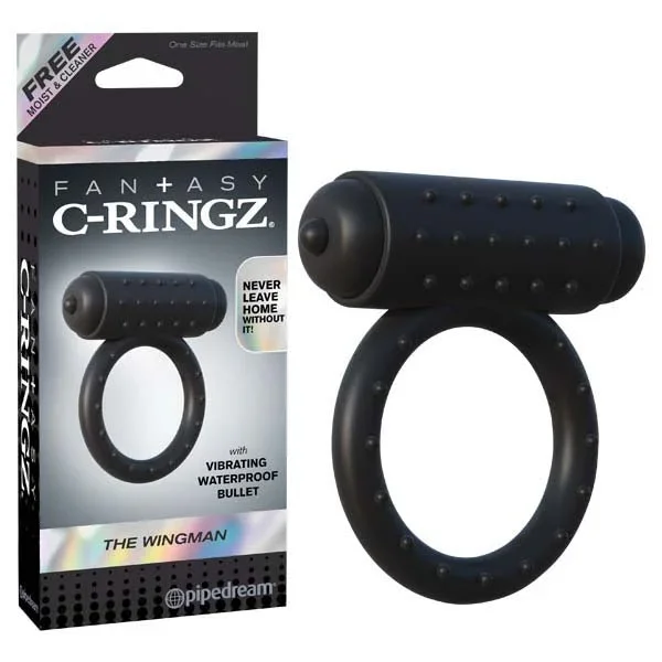 Fantasy C-ringz The Wingman – Black Vibrating Cock Ring