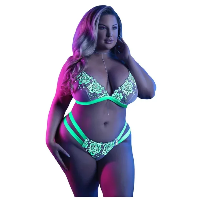 Fantasy Glow Night Vision Bralette & Cage Panty