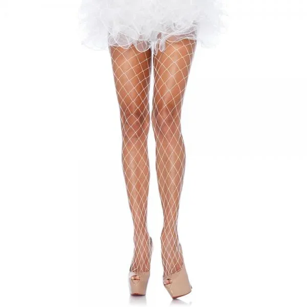 Fence Net Pantyhose – White – One Size