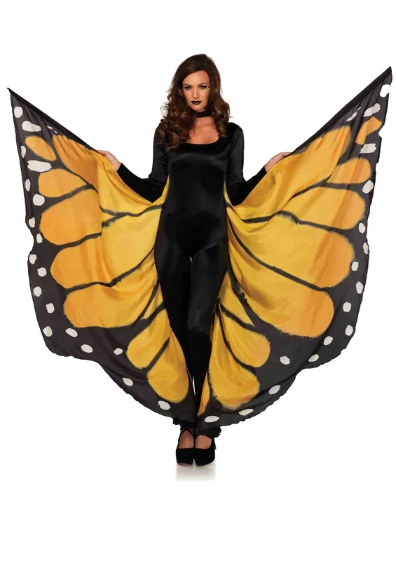Festival Butterfly Wing Halter Cape Orange One Size Erotic Wear
