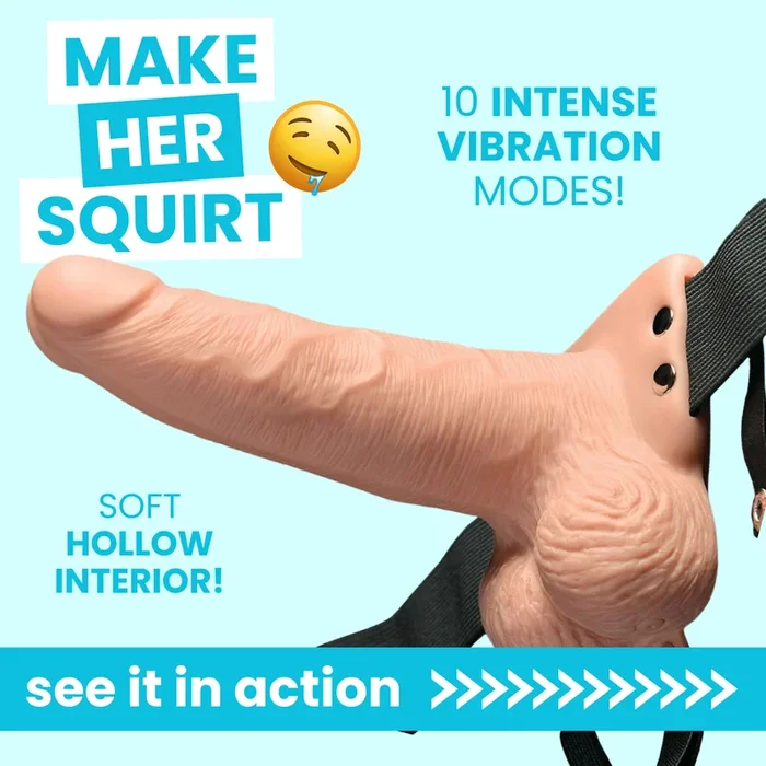 Fetish Fantasy 6 Inch Hollow Vibrating Strap-On with Remote