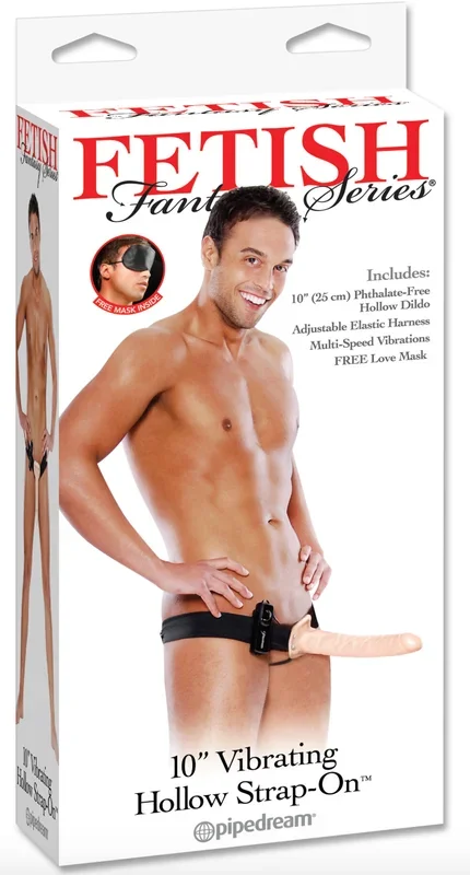 Fetish Fantasy Series 10″ Vibrating Hollow Strap On