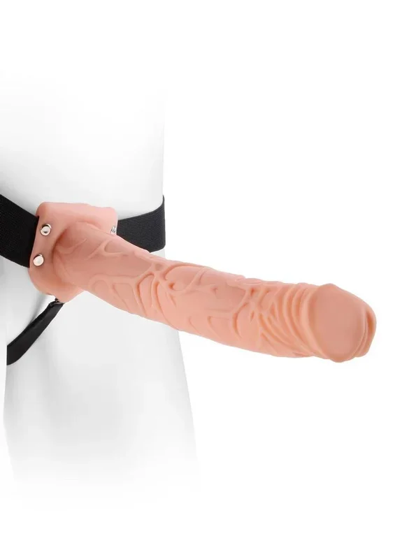 Fetish Fantasy Series Hollow Strap-On Dildo and Stretchy Harness 11in – Vanilla