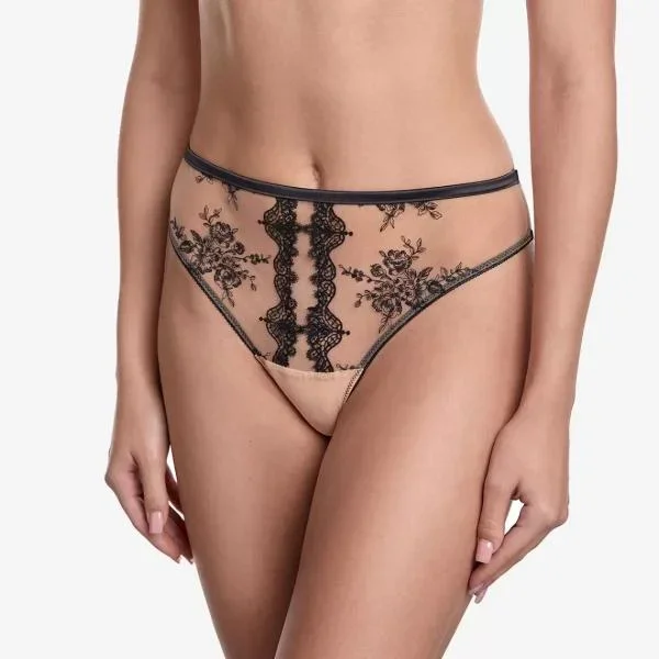 Finsbury Seamless Back Panty – Beige/Black –