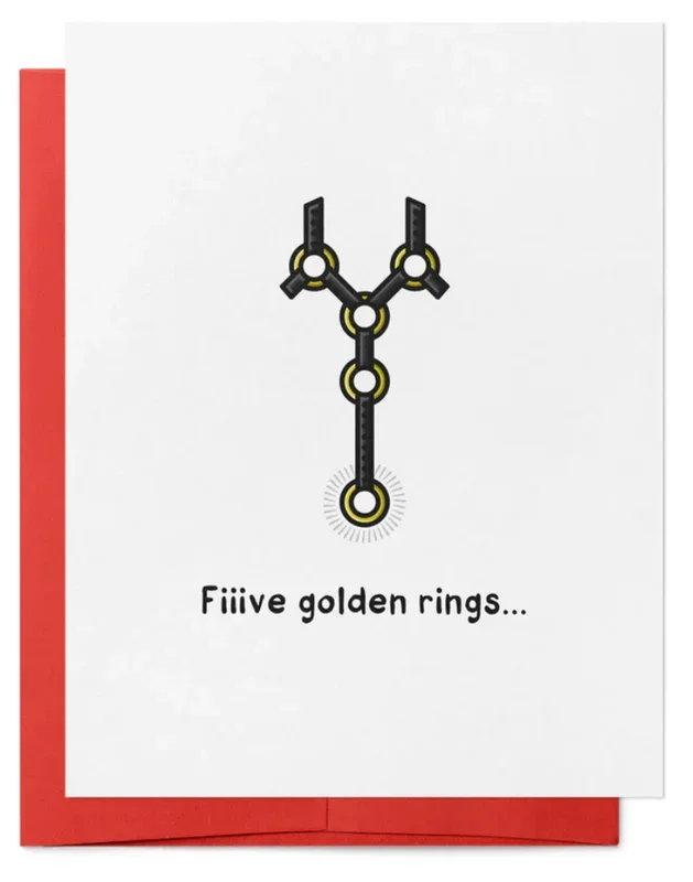 Five Golden Rings Greeting Card