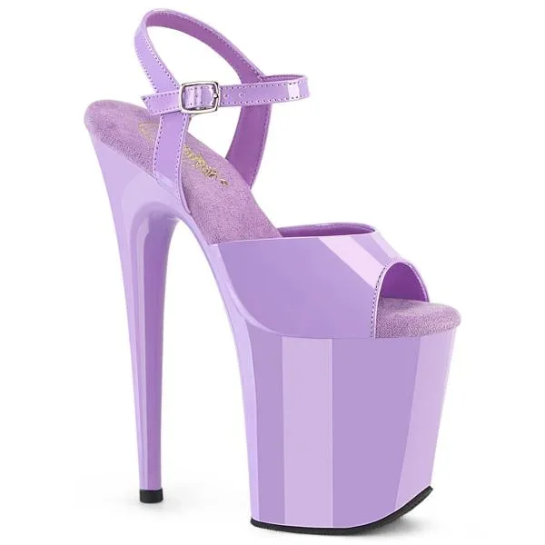 Flamingo 8″ Platform with Ankle Strap – Lavender – Size