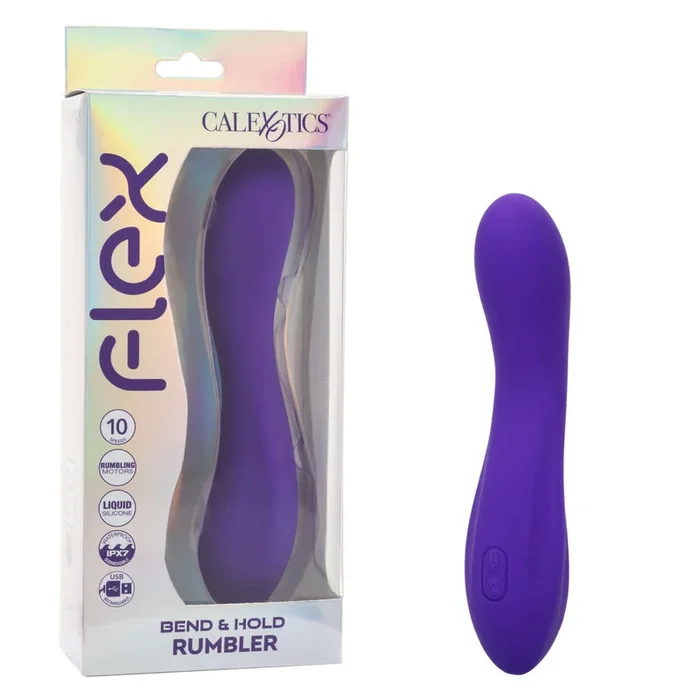 Flex Bend & Hold Rumbler Rechargeable Silicone Vibrator – Purple