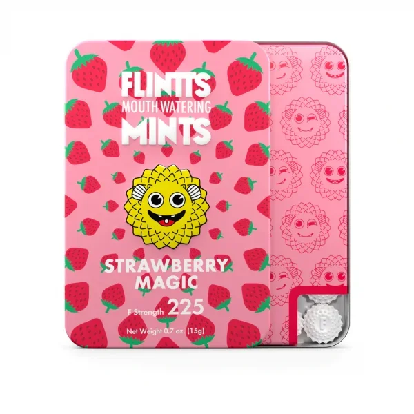 Flintts Mouth Watering Mints – Strawberry – Strength 225