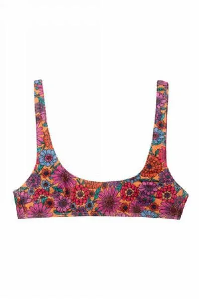 Floral 70’s Skinny Crop Bikini Top –