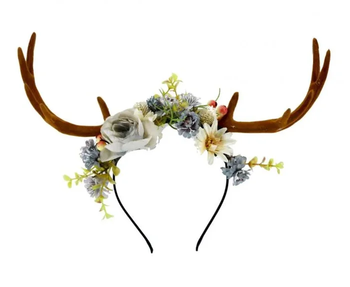Floral Crown Antler Headpiece – Multi