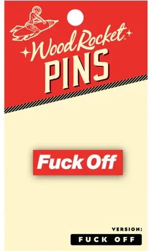 Fuck Off” Enamel Pin – Red and White | Bold Attitude Accessory