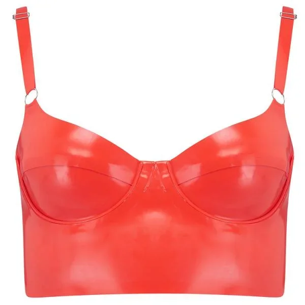Full Cup Latex Bra – Red –