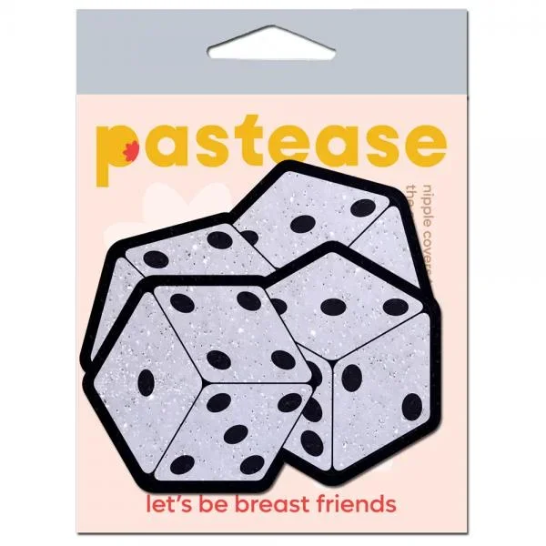Fuzzy Pair of Dice Pastease – White