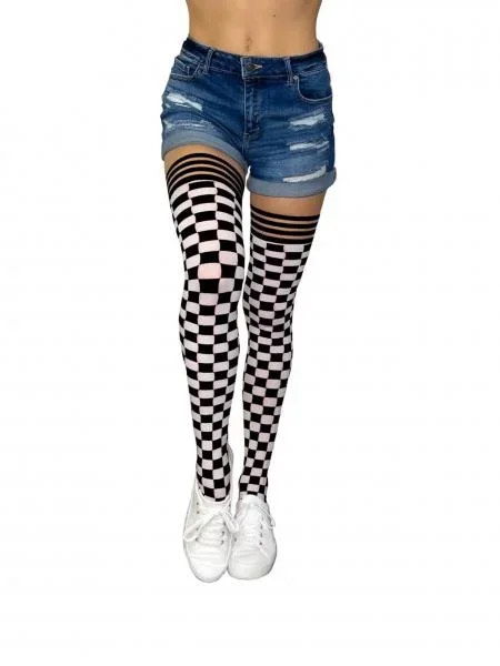 Game Day Thigh High – Black/White –