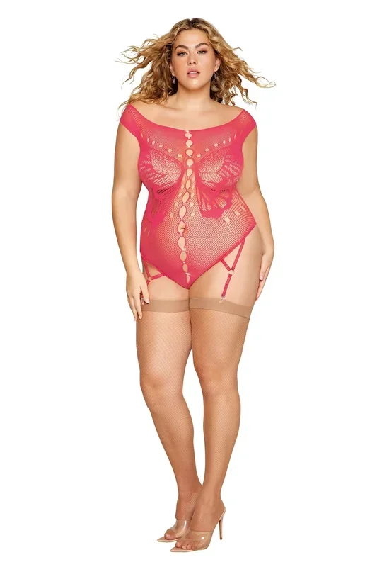 Garter Teddy – Queen Size – Watermelon