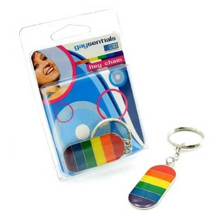 GaySentials Metal Rainbow Flag Key Chain