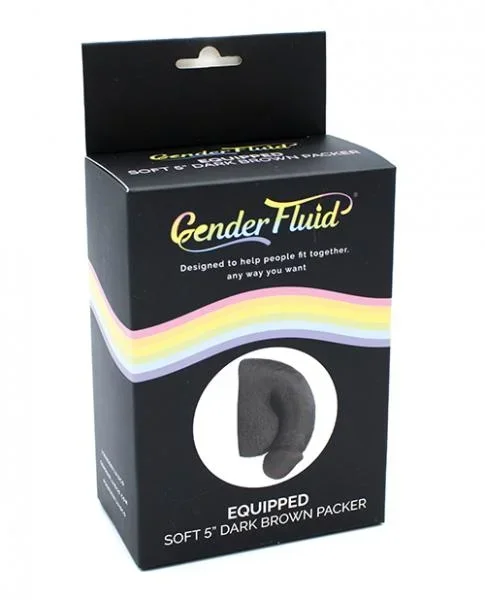 Gender Fluid 5″ Equipped Soft Packer – Dark Brown