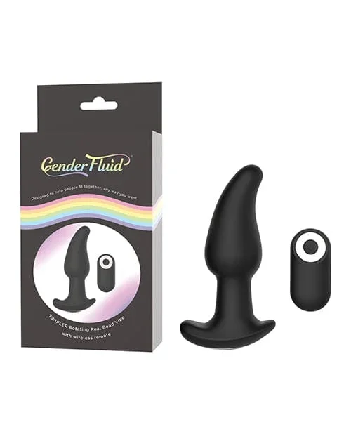 Gender Fluid Twirler Anal Vibe with remote – Black