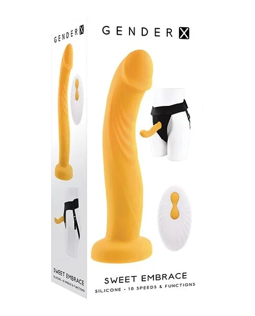 Gender X Sweet Embrace Dual Motor Strap On Vibe with harness – Yellow