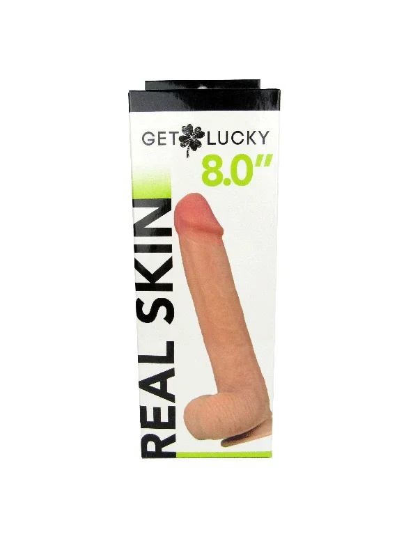 Get Lucky 8 Inch Real Skin Dildo – Tan