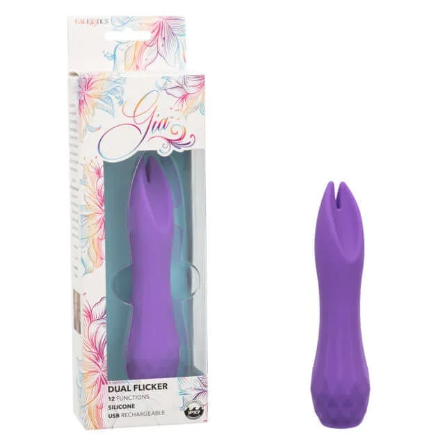 Gia Dual Flicker – 12 Function Vibrator | Dual Teasers, Waterproof, Body-Safe Silicone