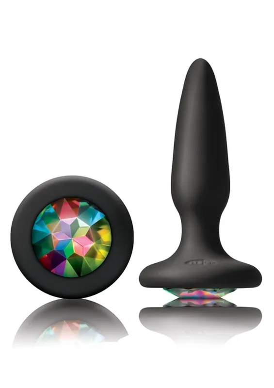 Glams Mini Silicone Butt Plug with Rainbow Gem
