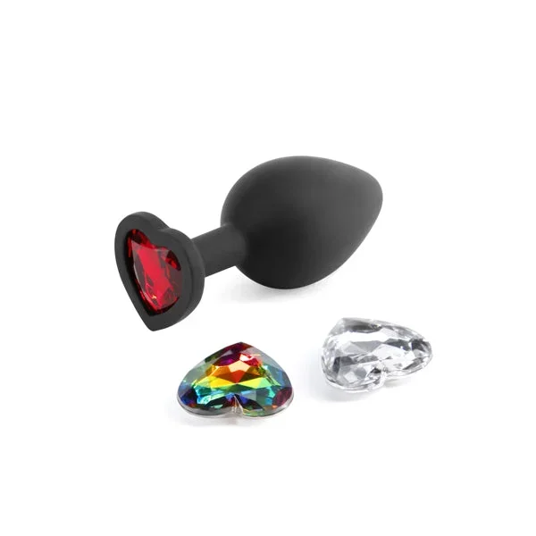 Glams Xchange Heart Medium Butt Plug with Heart Gems