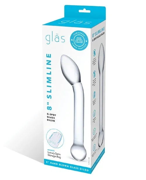 Glas 8″ Slimline G-Spot Glass Dildo