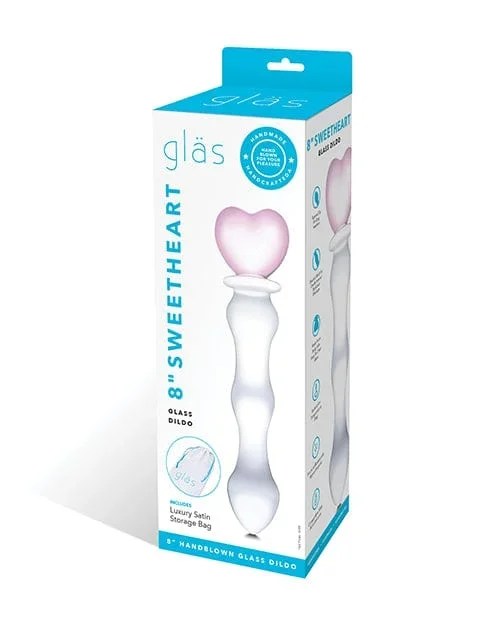 Glas 8″ Sweetheart Glass Dildo – Pink-Clear
