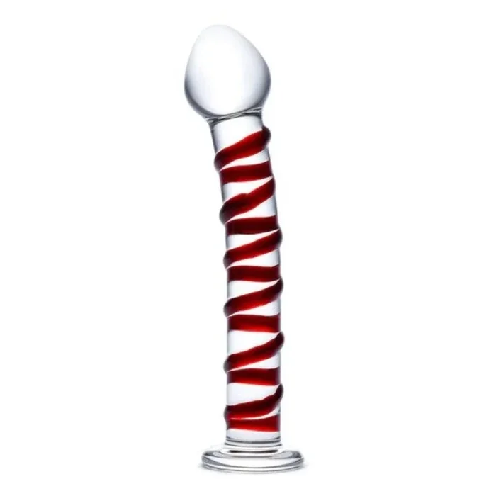 Glas Mr Swirly Spiral Dildo Red 8 Inch
