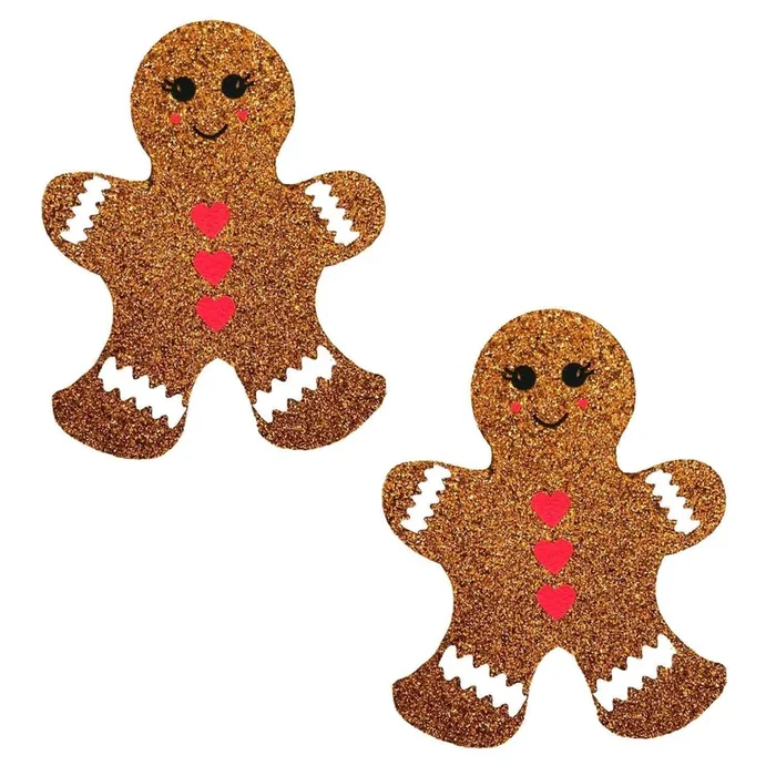 Glitter Gingerbread Man Nipple Cover Pasties for Lingerie