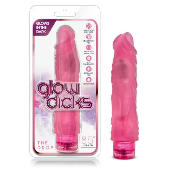 Glow Dicks Drop Pink Realistic Vibrator