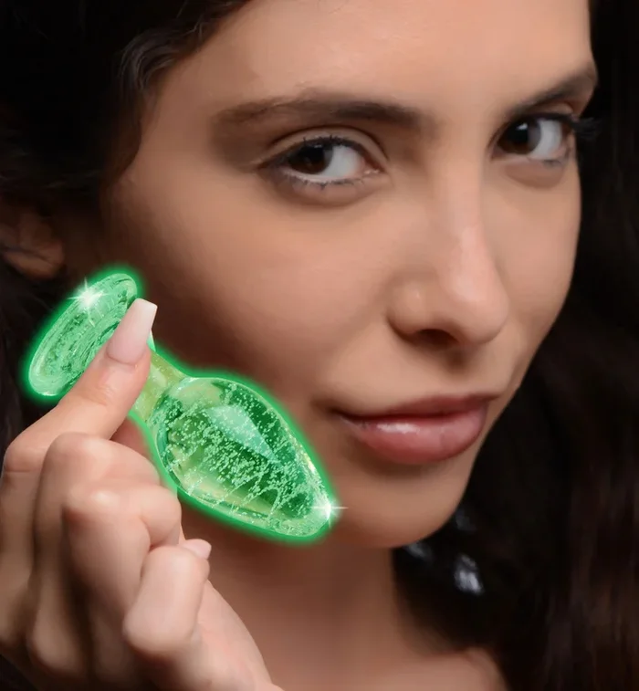 Glow-In-The-Dark Glass Anal Plug – Small