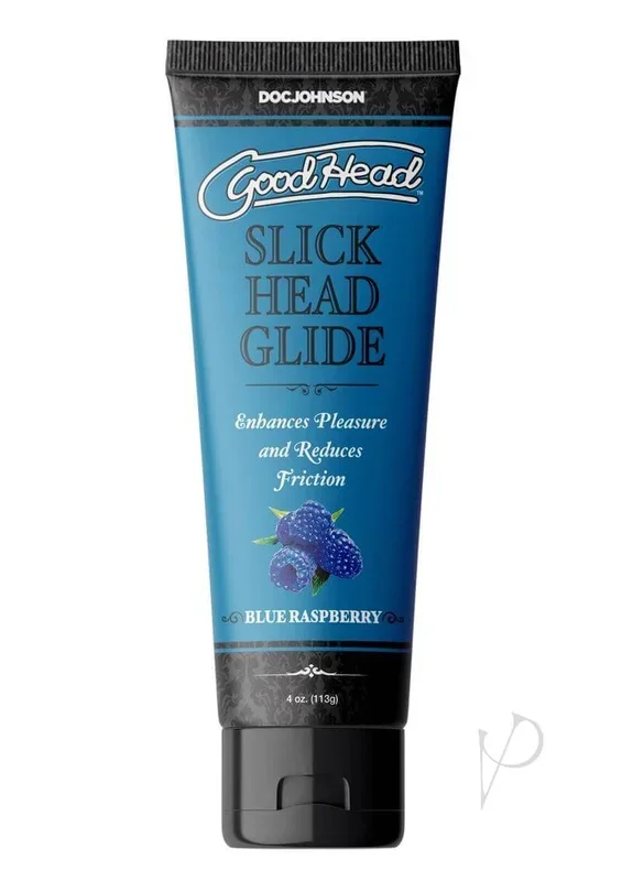 GoodHead Slick Head Glide Water Based Flavored Lubricant Blue Raspberry 4oz – Bulk