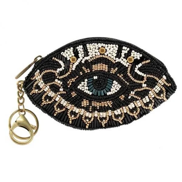 Hamsa Coin Purse/Key Fob – Black