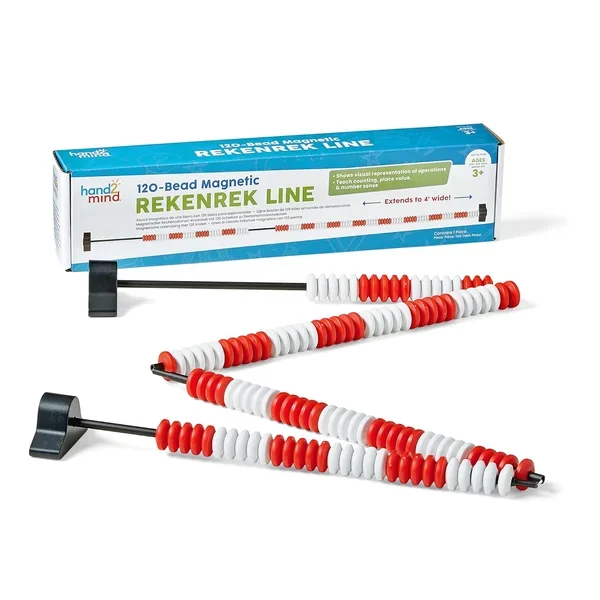 hand2mind 120 Bead Magnetic Demonstration Rekenrek Line, Abacus for Kids Ma