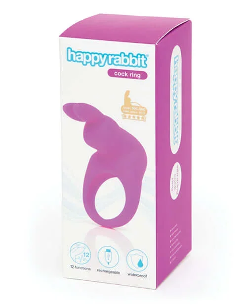 Happy Rabbit Rechargeable Vibrating Cock Ring in Purple – Ultimate Shared Pleasure from Lovehoney