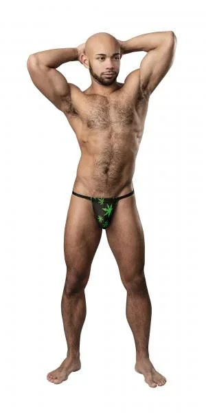 Hazy Dayz Posing Strap – Pot Leaf – One Size