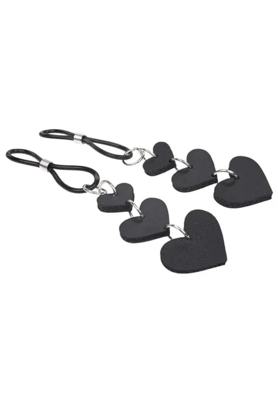 Heart Nipple Ties – Black