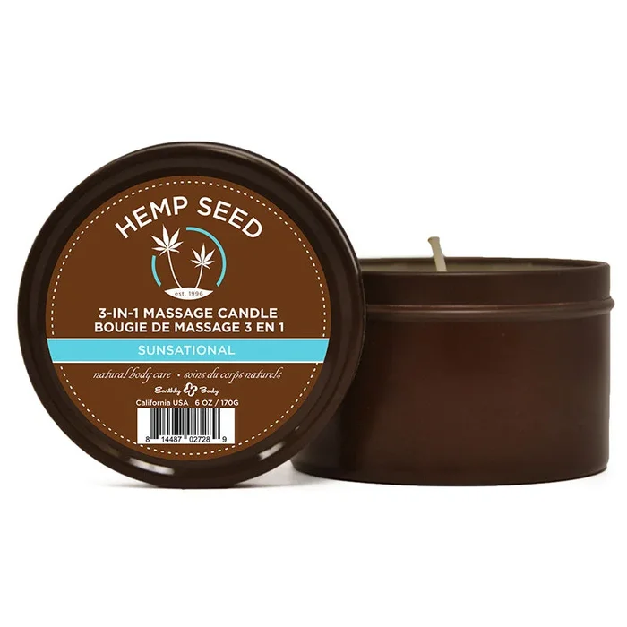 Hemp Seed 3-In-1 Massage Candle – Sunsational (Italian Bergamot, Juniper Berries & White Wood)- 170 g
