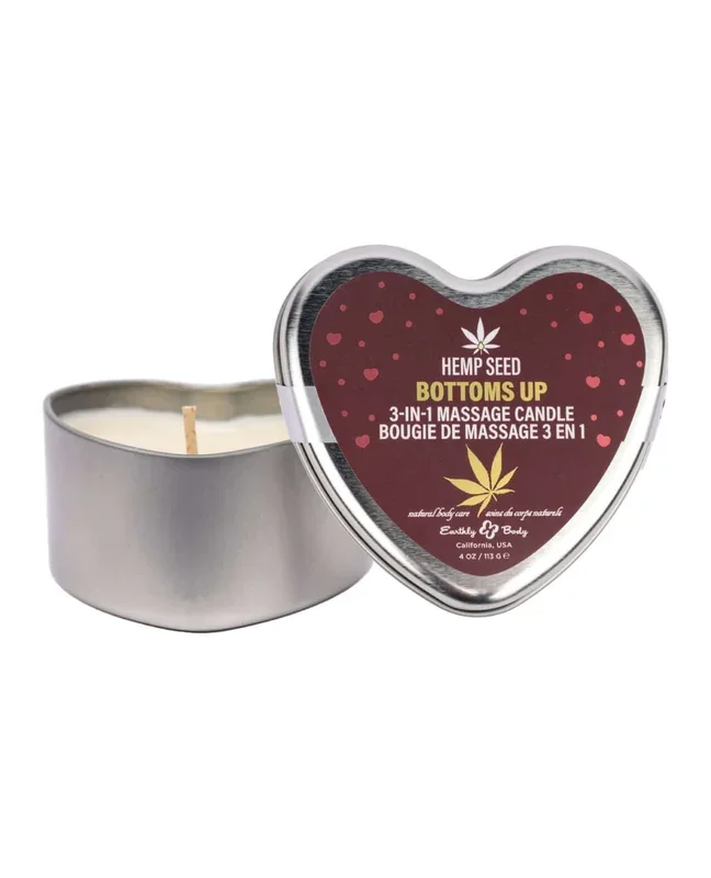 Hemp Seed 3-in-1 Valentines 2025 Massage Candle Bottom’s Up 4.7oz
