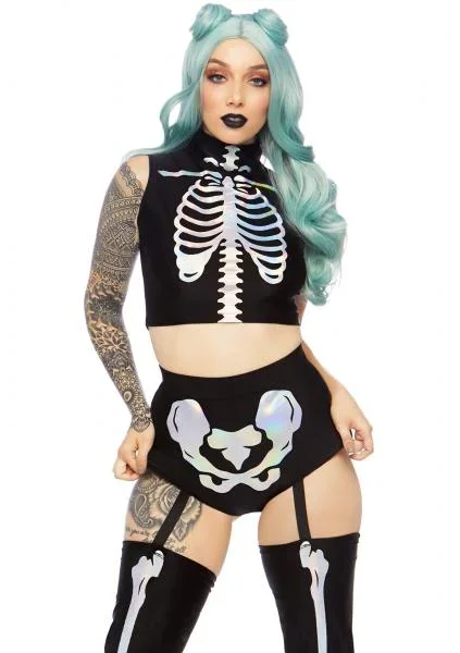 Holographic Skeleton Costume – Black –