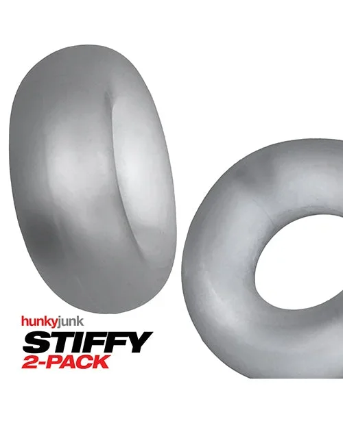 Hunky Junk Stiffy 2 Pack Cockrings – Clear Ice