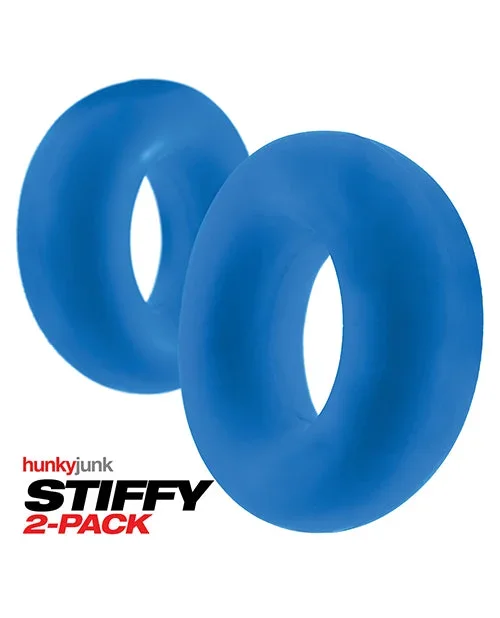 Hunky Junk Stiffy 2 Pack Cockrings – Teal Ice