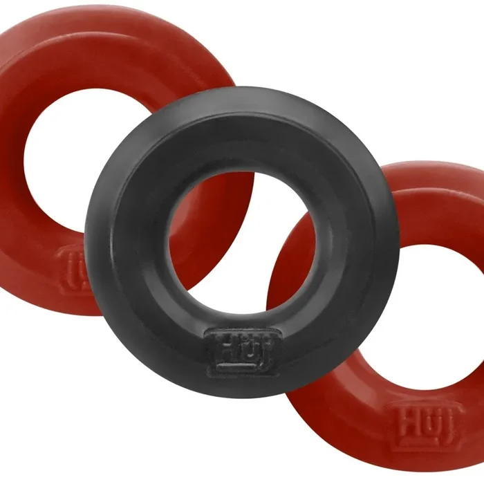 Hunkyjunk HUJ3 Cock Ring 3 Pack Cherry Tar Ice