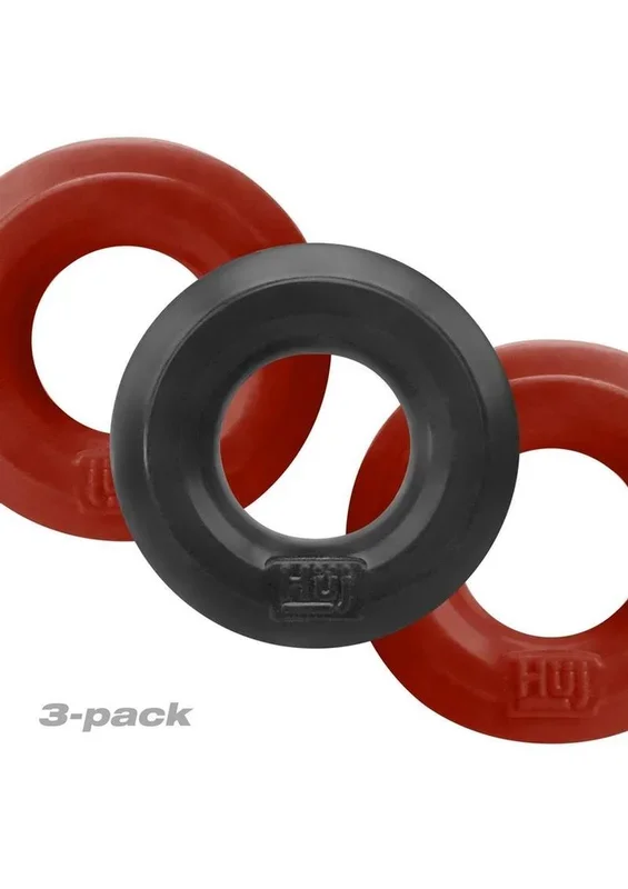 Hunkyjunk Huj3 Silicone C-Rings (3 Pack) – Cherry/Tar