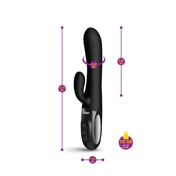 Hypnotic – Black – Thrusting Rabbit With Swinging Clitoral Stimulator