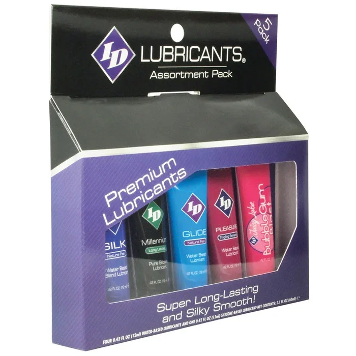 ID Sensual Lubricants 5 Pack Assorted Flavors Intimate Personal Lubricant Set