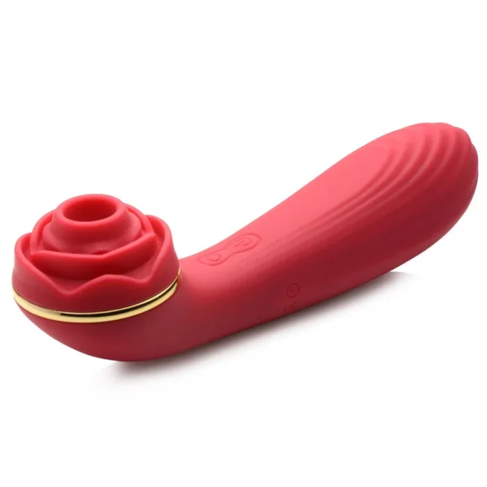 Inmi Bloomgasm Passion Petals 10x Silicone Suction Rose Vibrator – Red